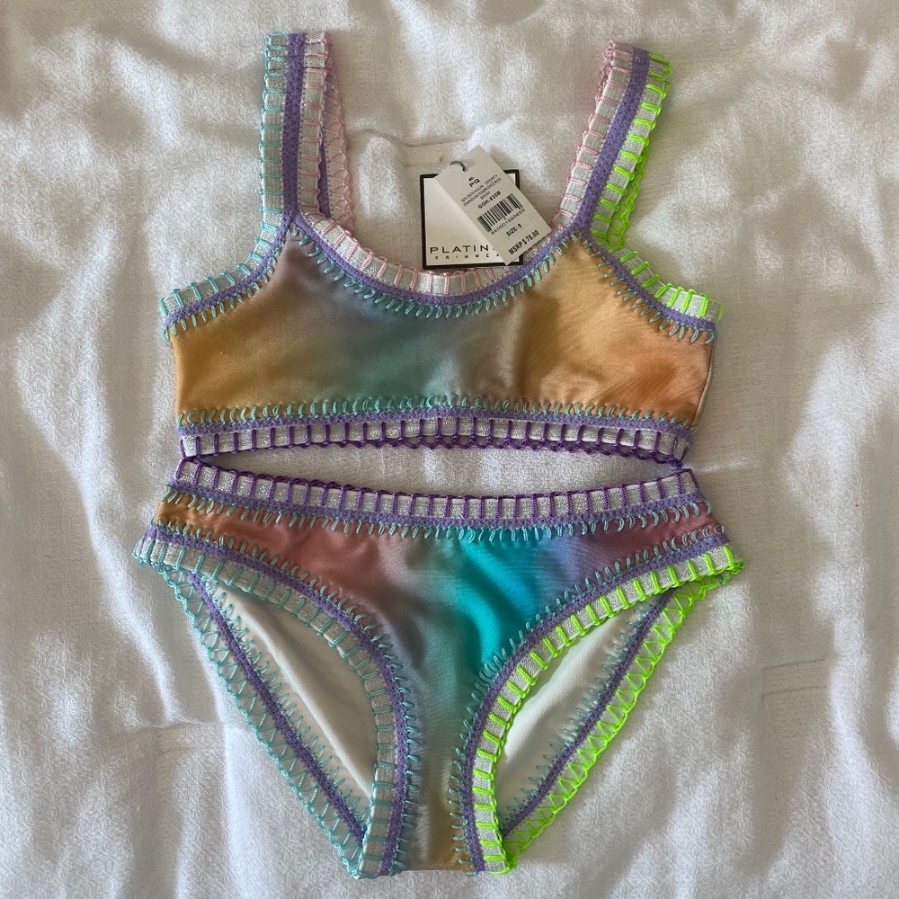 PilyQ Platinum Bikini Size 8 NWT NEVER WORN